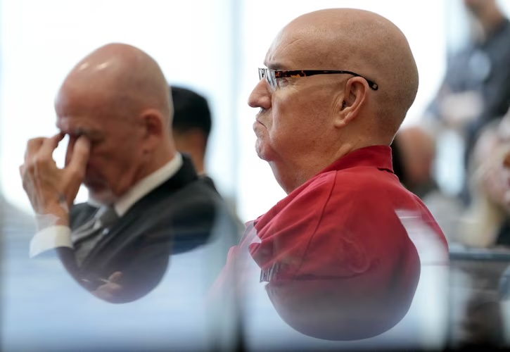 Former Provo therapist Scott Owen sits by his attorney, Earl Xaíz, before being sentenced to prison for sexually abusing three clients, including two men and one teenage girl on Monday.