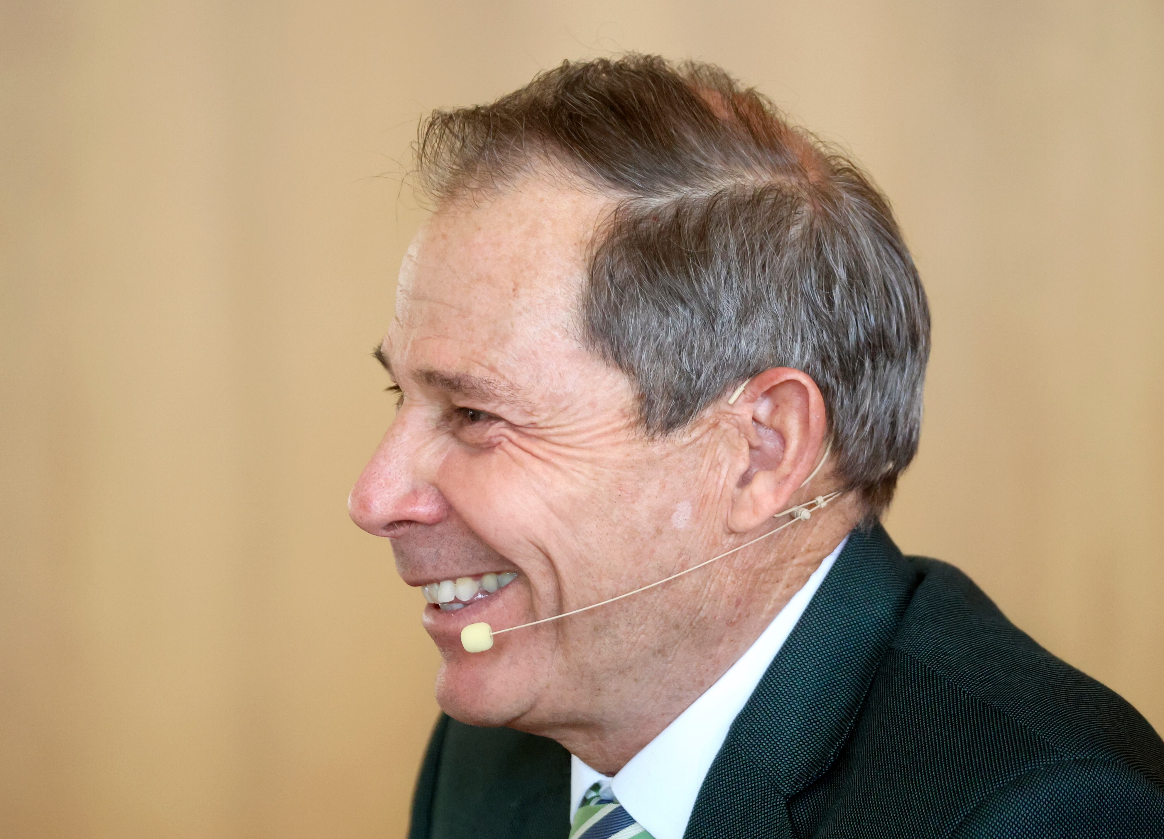 Sen. John Curtis, R-Utah, speaks to BYU students in Provo on March 17. Curtis got a front-row seat to Sen. Cory Booker’s history-making speech this week.