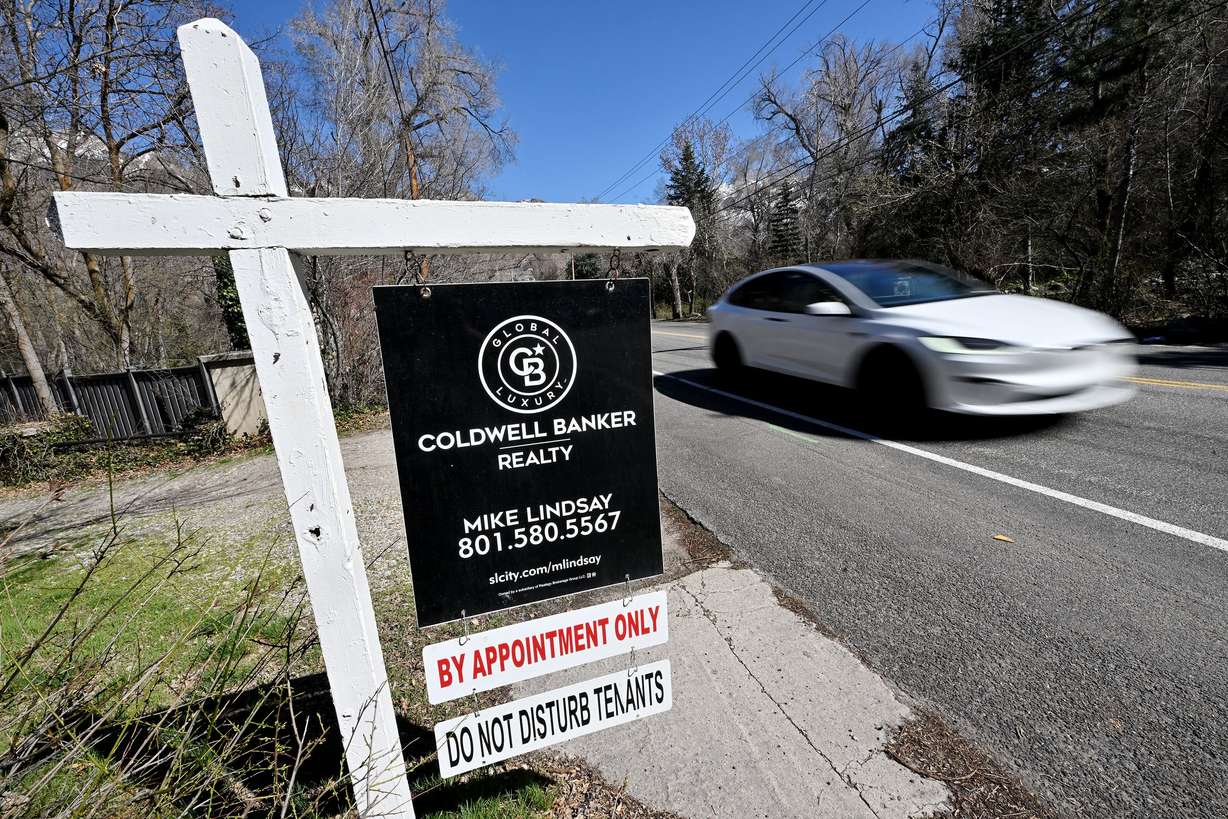 Real estate signage in the Holladay area of the Salt Lake Valley on March 26.