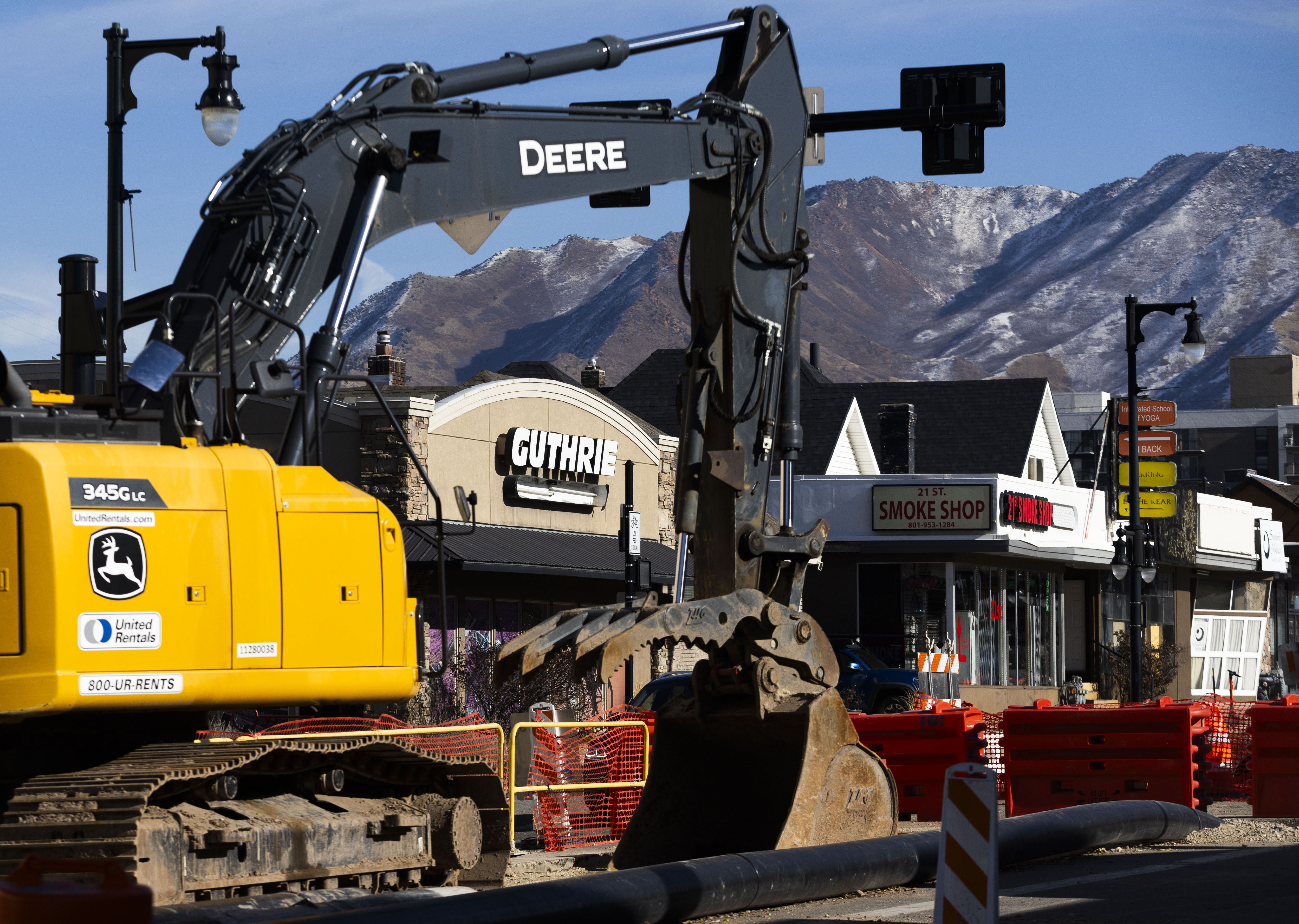 Construction equipment and barriers sit along 2100 South in Sugar House in Salt Lake City on Nov. 30, 2024. Salt Lake City officials said Wednesday a handful of projects are slated to begin this year on top of ongoing work to reconstruct 2100 South.