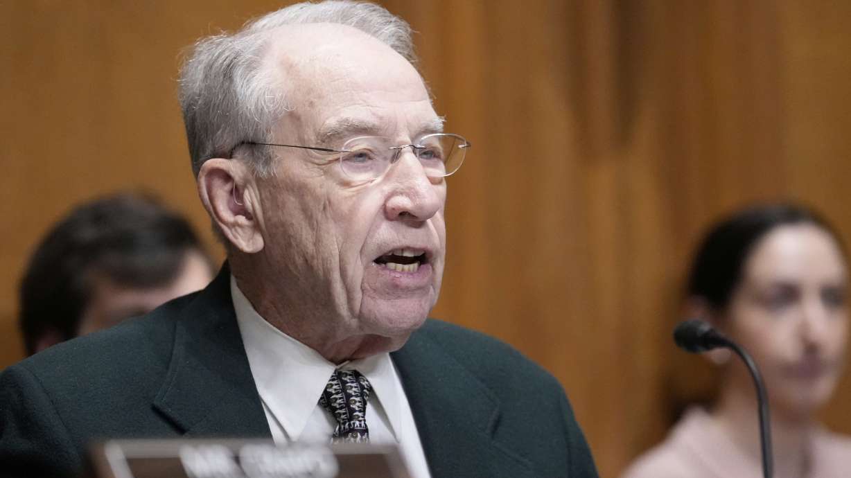 FILE - Sen. Chuck Grassley, R-Iowa, speaks on Capitol Hill in Washington, March 14, 2025.