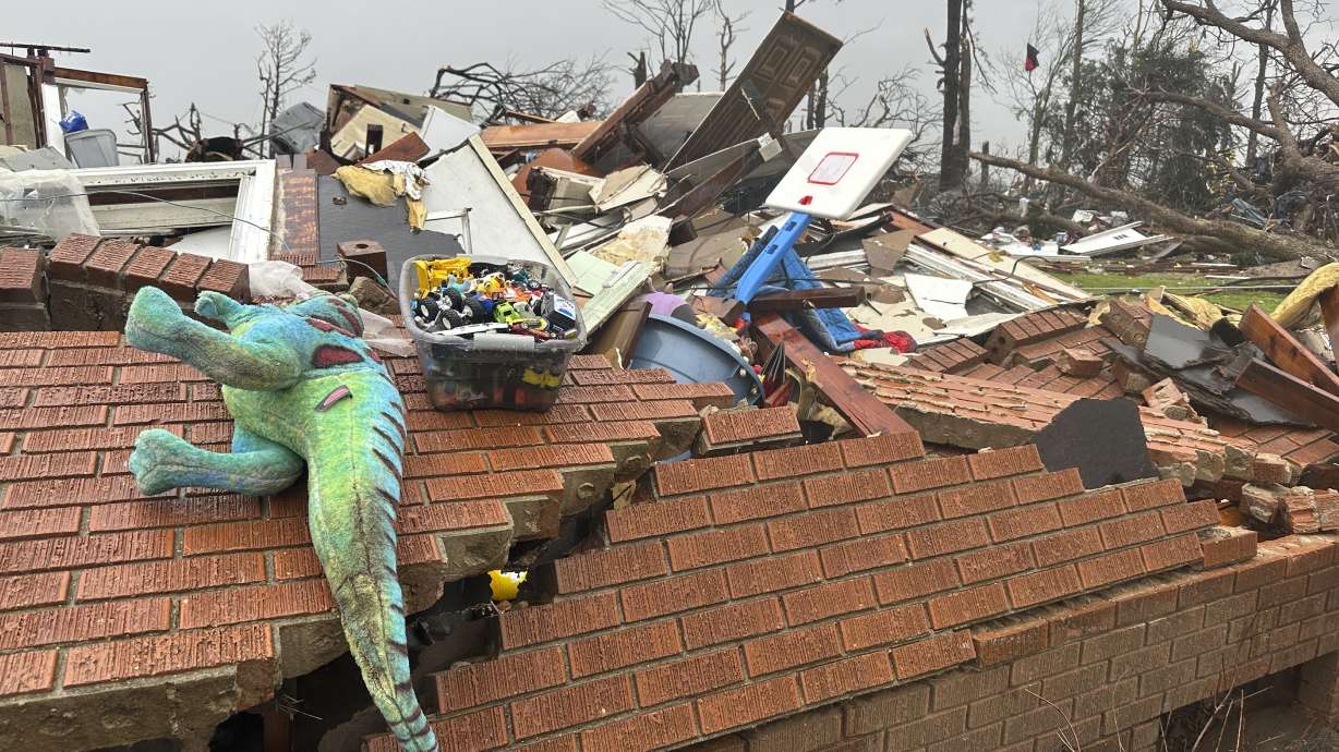 A home is in ruins after severe weather passed through Lake City, Ark., on Thursday. Violent storms and tornadoes tore through cities from Oklahoma to Indiana during what could be a record-setting period of deadly weather and flooding.