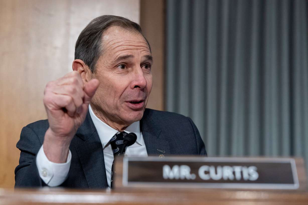 Sen. John Curtis, R-Utah, questions Sen. Marco Rubio, R-Fla., President-elect Donald Trump's choice to be Secretary of State, as he appears before the Senate Foreign Relations Committee for his confirmation hearing, at the Capitol in Washington, Jan. 15. Curtis commented on Trump's tariff package this week.