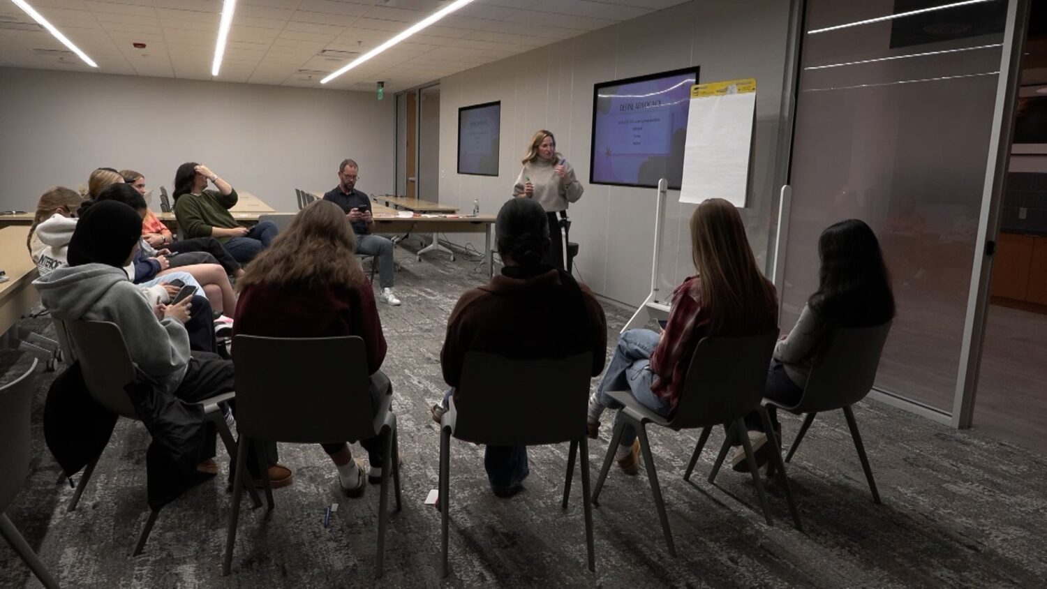 The girls gathered for their leadership and advocacy class.