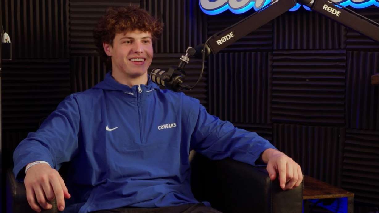 Pine View tight end Brock Harris, a four-star recruit and No.-rated tight end nationally by 247Sports, speaks with local NIL collective CougConnect for a podcast episode last year.