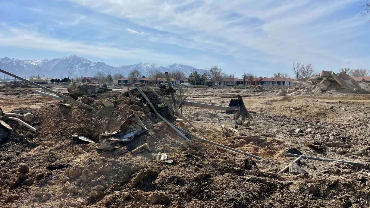 The site of the former Redwood Drive-in and Swap Meet in West Valley City on Monday, following clearing of the location. A housing development is planned for the site.