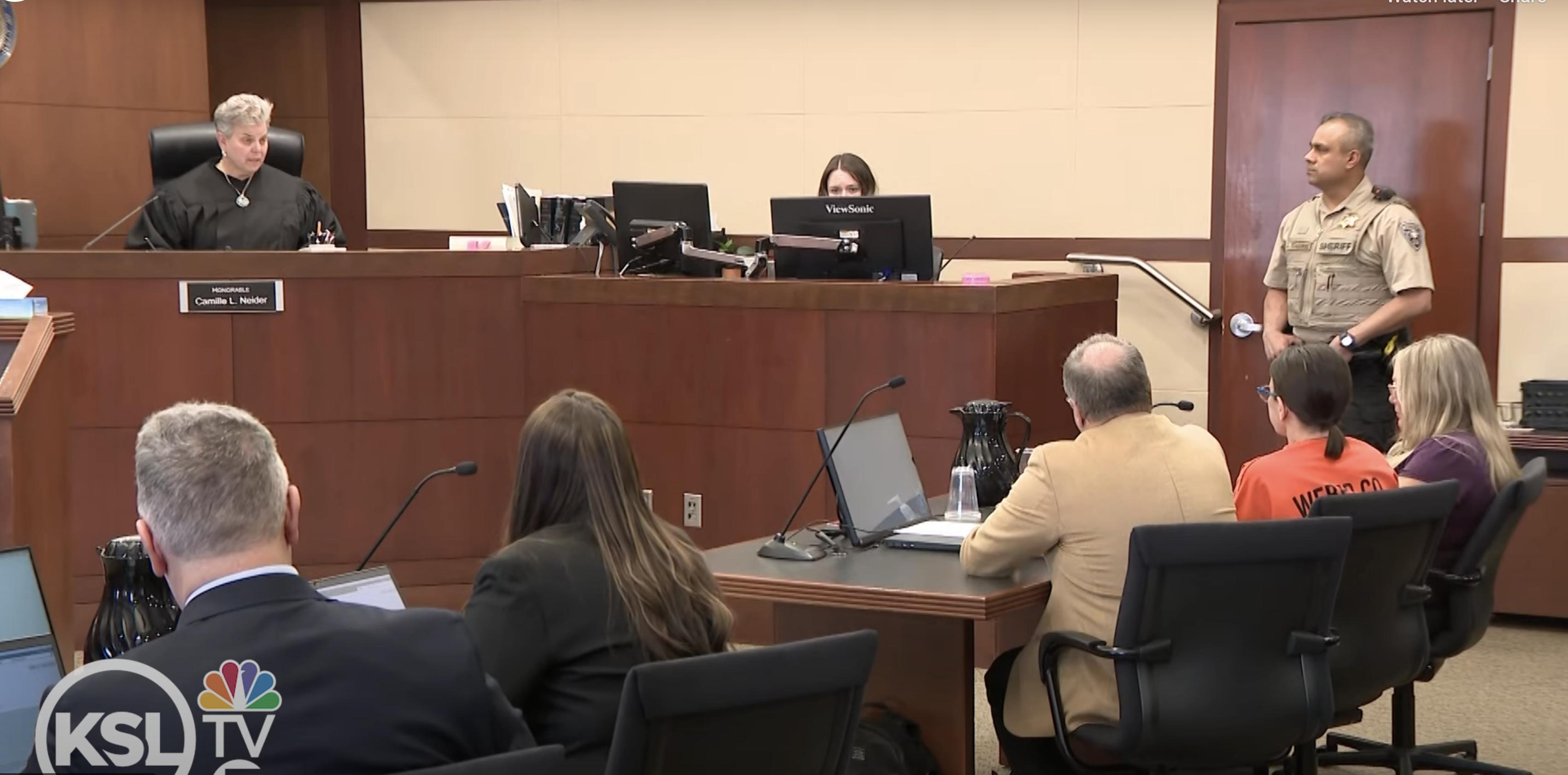 Nichole Lea Scott, 51, appears in Ogden's 2nd District Court on Monday. The West Haven woman pleaded guilty to her involvement in the starving death of her 12-year-old stepson, Gavin Peterson.