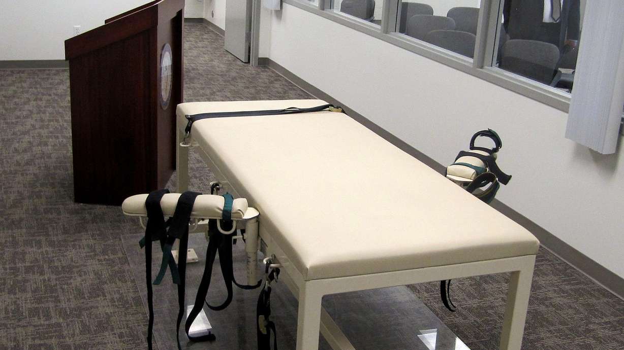 The execution chamber at the Idaho Maximum Security Institution in Boise, Oct. 20, 2011. A judge heard arguments Tuesday in a lawsuit that says Idaho prison officials are unconstitutionally hiding parts of lethal injection executions from public view.