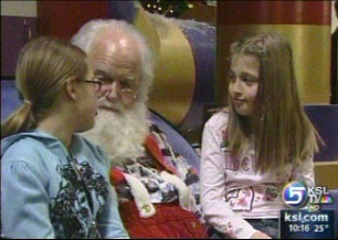 Children line up to give Santa their wish lists