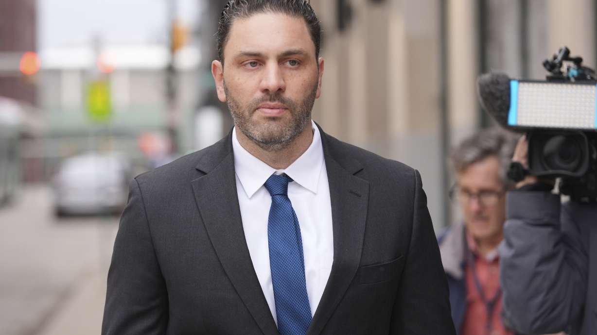 Former NFL and University of Michigan assistant football coach Matt Weiss leaves federal court in Detroit, Monday, March 24, 2025.