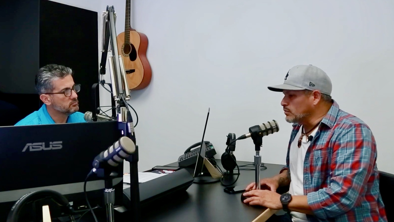The photo from the documentary "Jornalero: Una Mirada al Frente" shows journalist Pablo Tellechea, left, interviewing Luis Valentan about day laborers. The documentary looks at the lives of three Utah jornaleros, or day laborers.