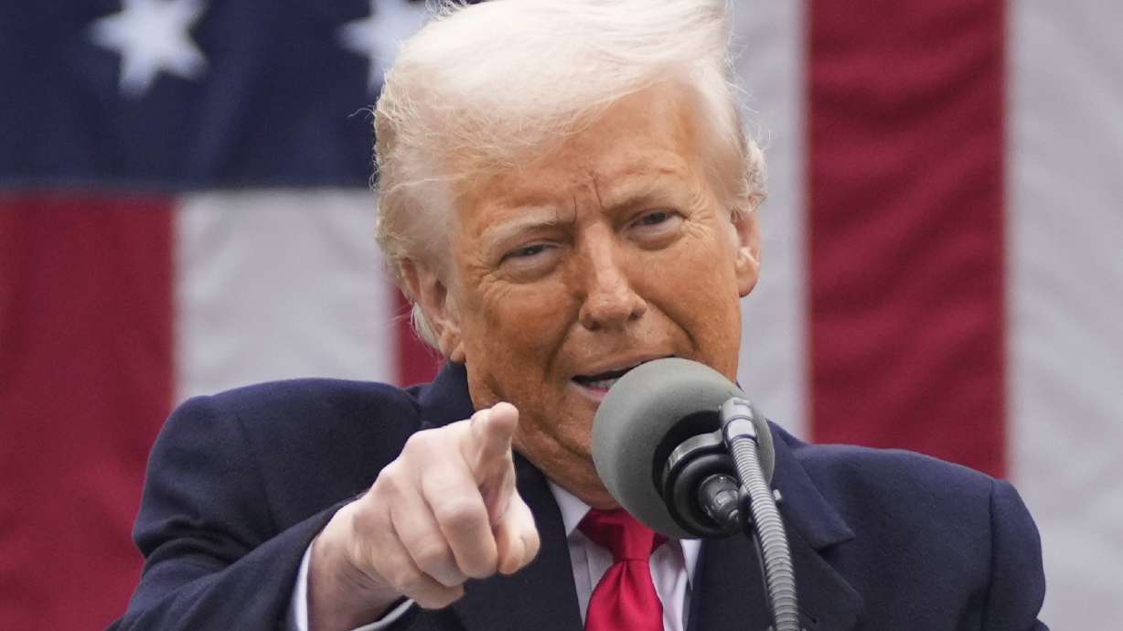 President Donald Trump speaks at the White House on April 2, in Washington. Utah politicians appeared relieved at Trump's decision to pause most tariffs for 90 days.