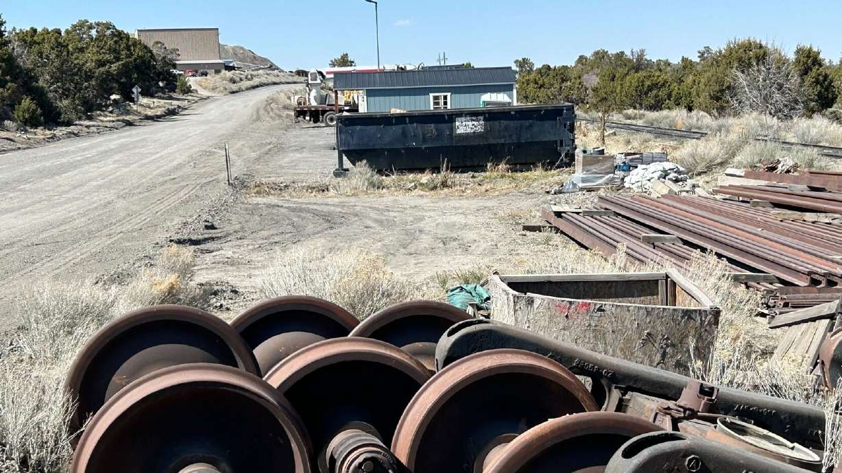All is quiet near the entrance of the Utah Iron mining facility, where operations were indefinitely suspended earlier in the day, Iron County, Wednesday.