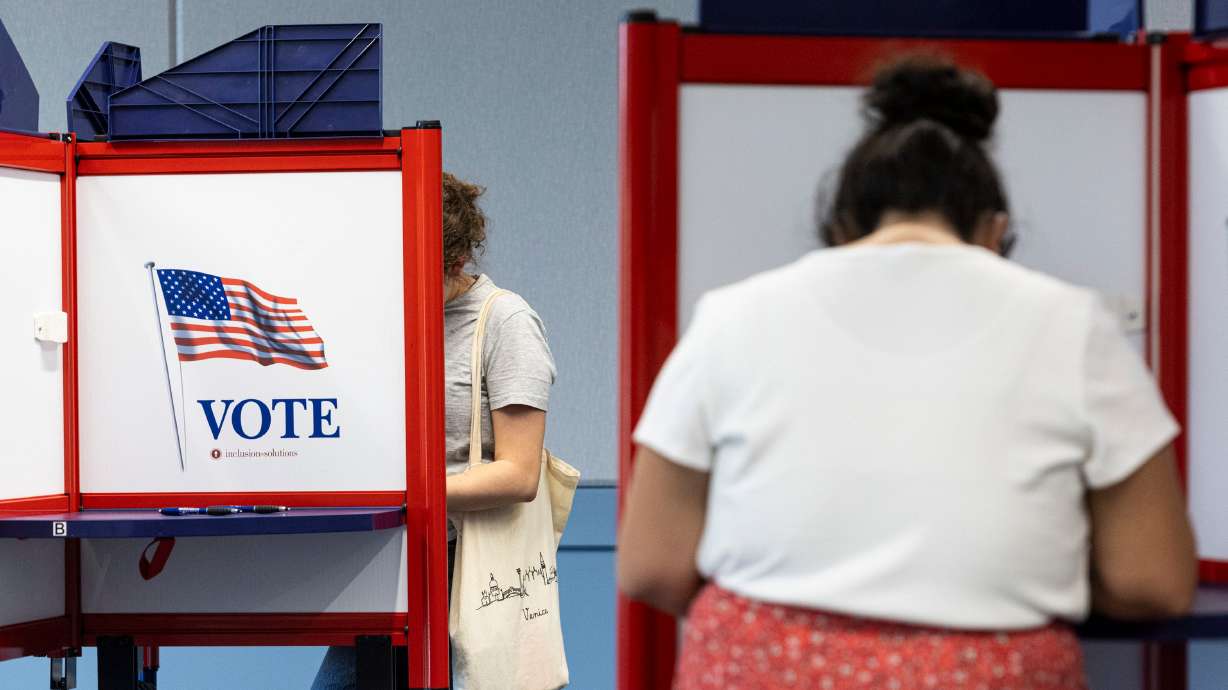 Voters in Provo on June 25, 2024. The U.S. House passed a bill on Thursday seeking to ban noncitizens from voting in federal elections.