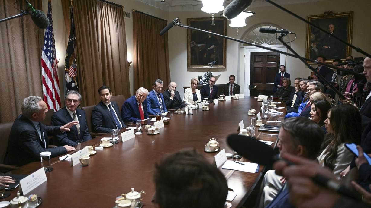 President Donald Trump's cabinet meets at the White House Thursday. Documents on the assassinations of Martin Luther King Jr. and Sen. Robert F. Kennedy will soon be public, Director of National Intelligence Tulsi Gabbard said Thursday.