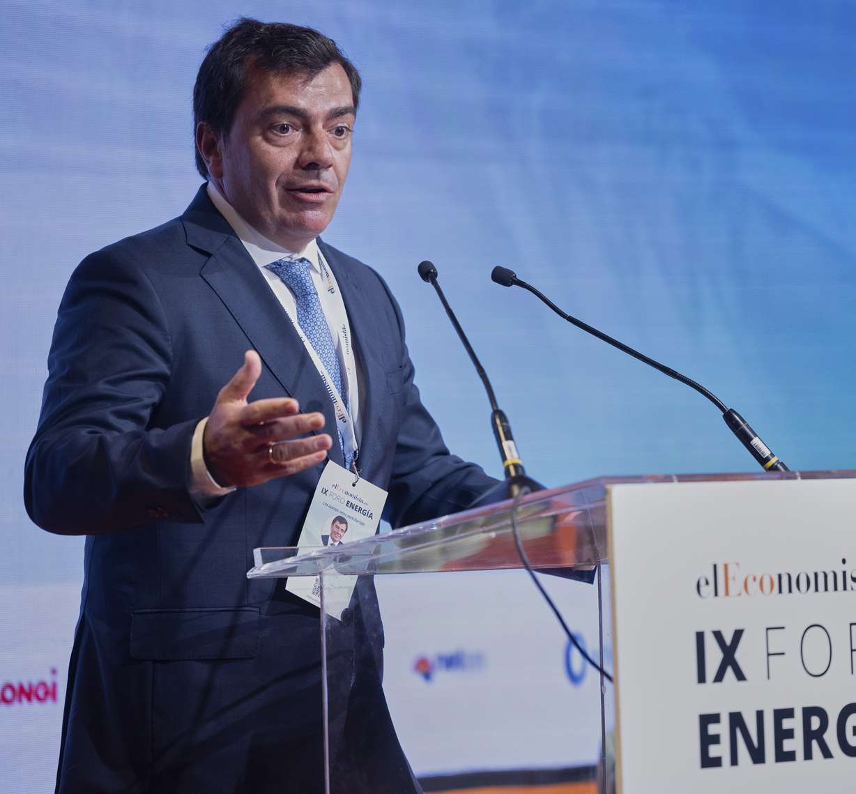 Siemens executive Agustin Escobar speaks during a conference in Madrid, Spain, Sept. 5, 2024.