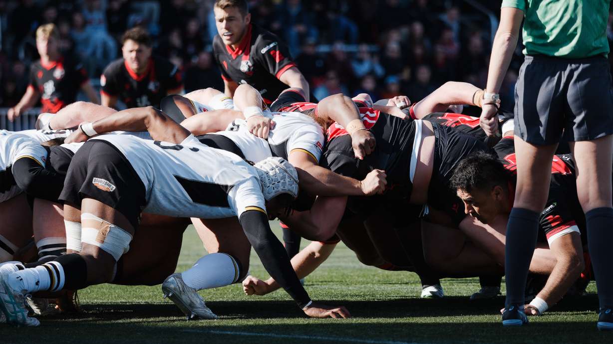 Utah Warriors take on the Houston Sabercats in a Major League Rugby match, Saturday, March 8, 2025 at Zions Bank Stadium in Herriman, Utah.