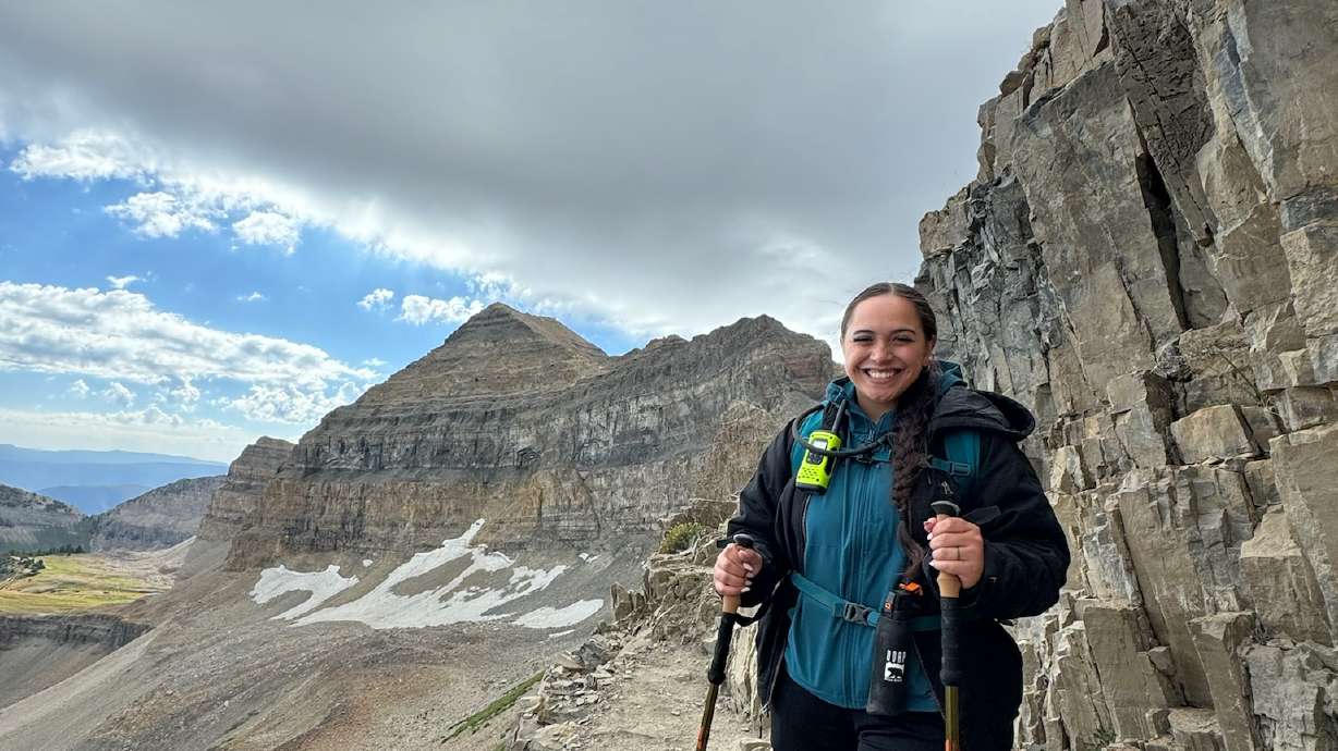 Springville resident Kayla Meehan hikes Mount Timpanogos in September 2024. Meehan has found hiking helps her connect with nature and contributes to mental wellness.