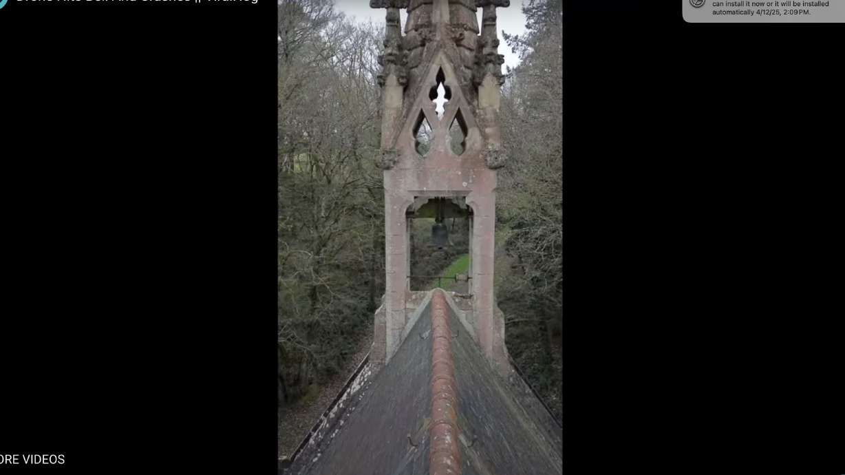 The pilot of a drone might have just been really bad at gauging space and thought there was room on the side of the bell.