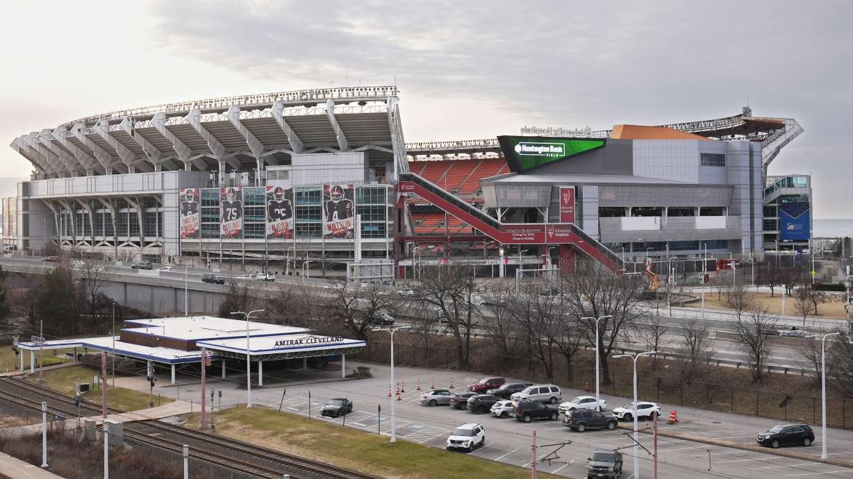 FILE - Huntington Bank Field, home of the Cleveland Browns, is pictured Feb. 5, 2025, in Cleveland.