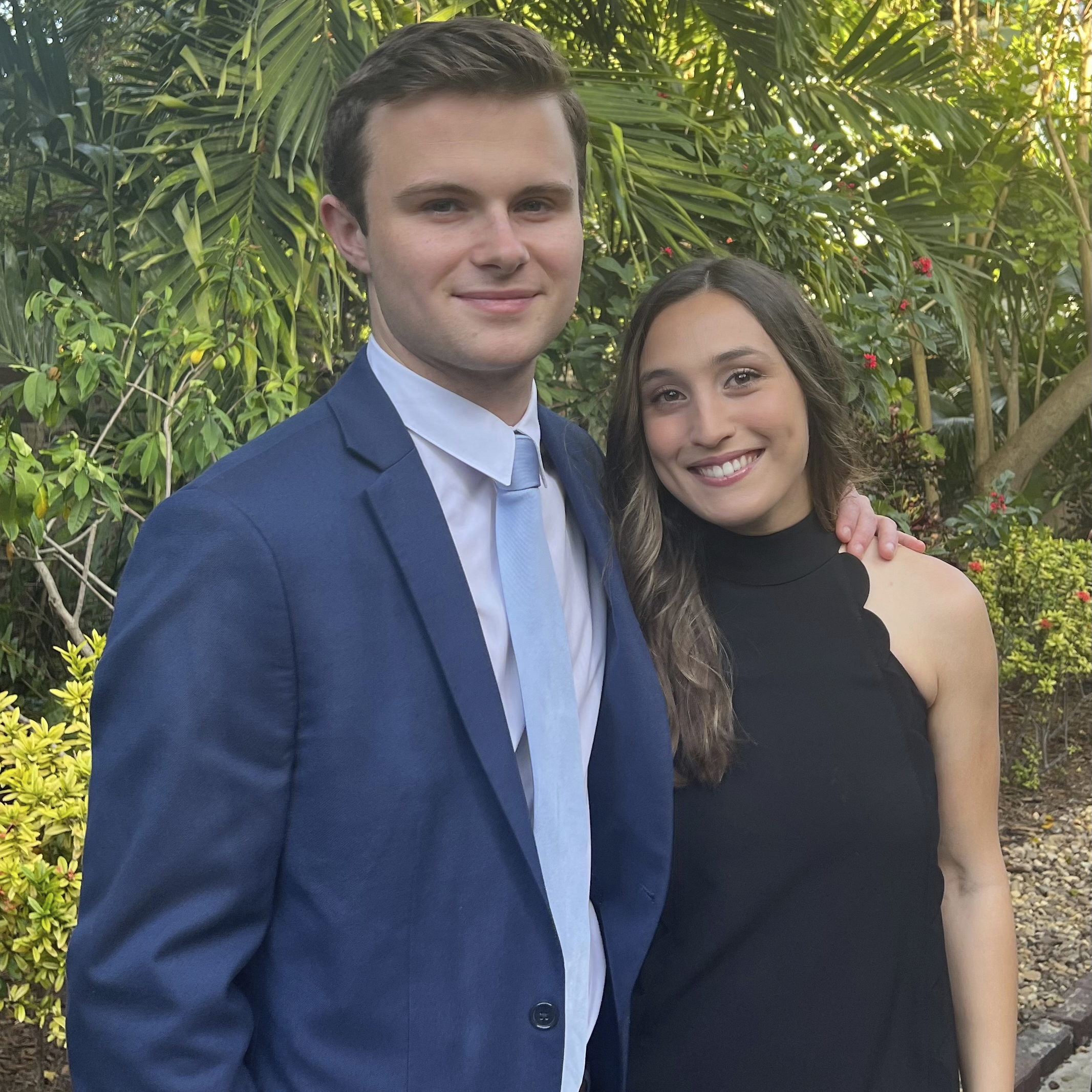 This 2023 photo provided by John Santoro shows his son, James Santoro, and Karenna Groff, a former MIT soccer player recently named the NCAA Woman of Year.