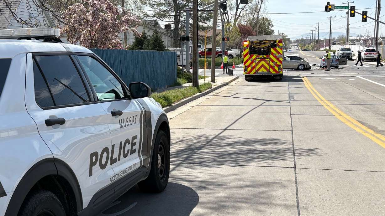 Murray police and fire departments respond to a multivehicle crash on 700 West and Winchester Street Tuesday morning. One person died as a result of the crash, Murray police confirmed.