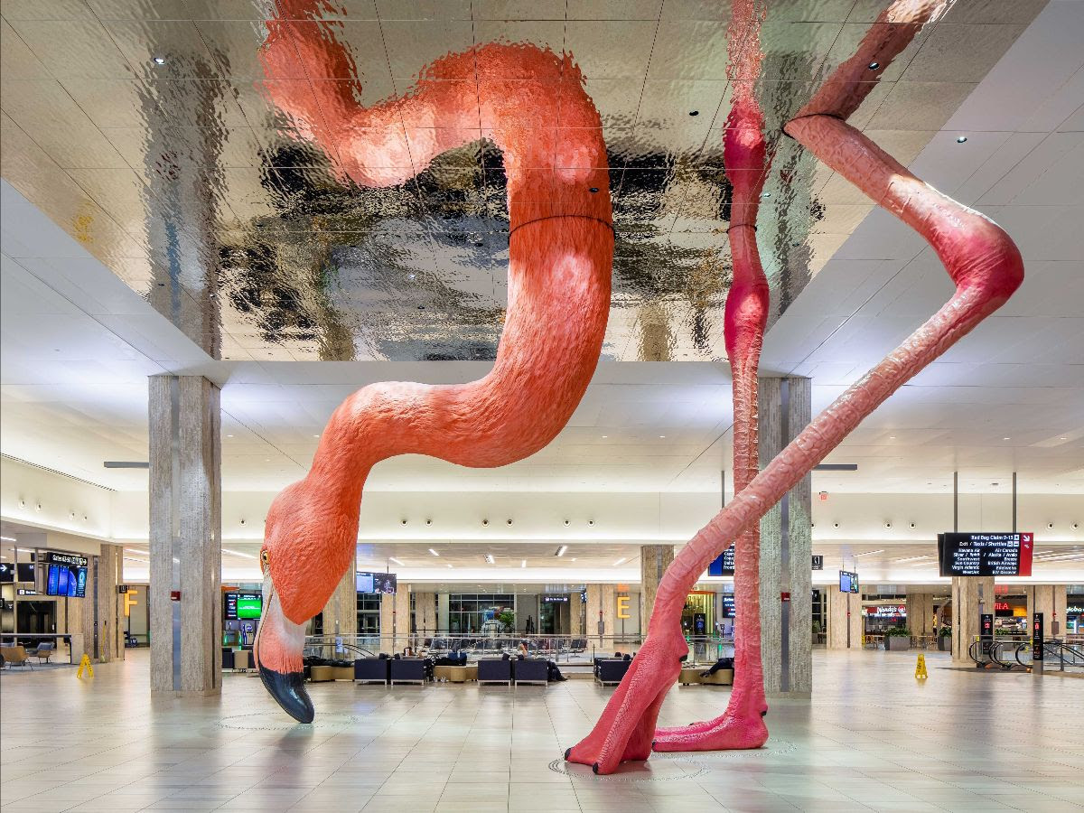 "Home," a public art installation designed by Matthew Mazzotta for Tampa International Airport.