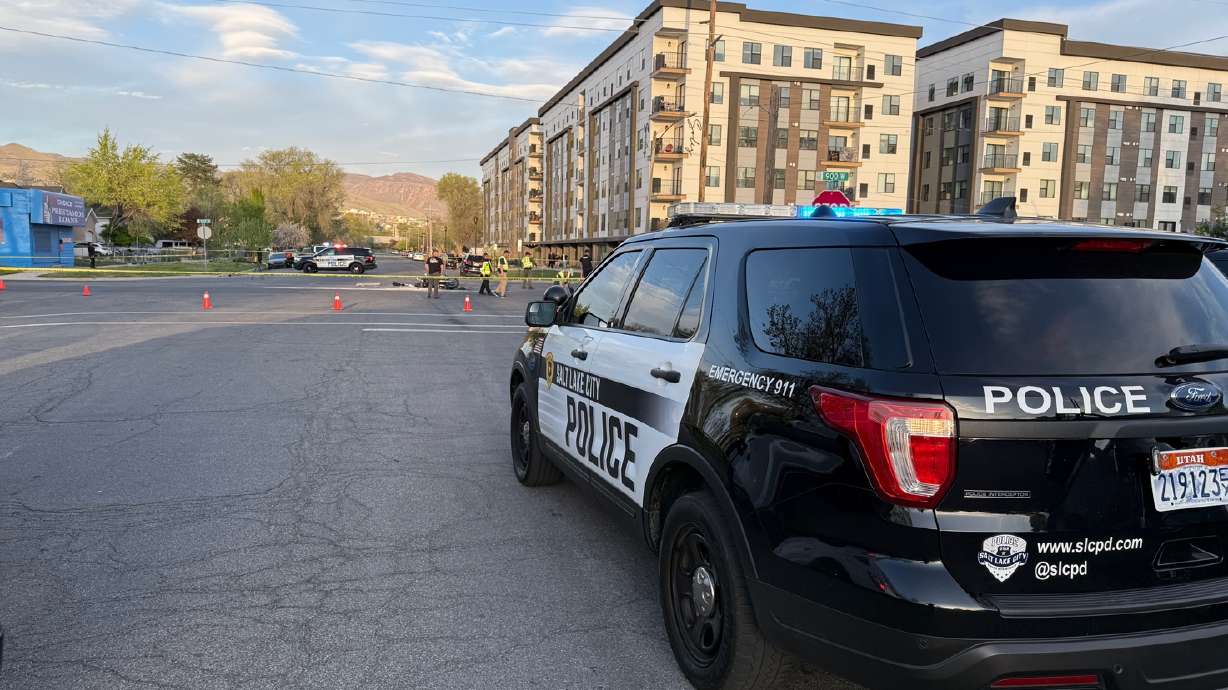 A motorcyclist was killed in a collision on 900 West and 200 North in Salt Lake, police said Tuesday night.