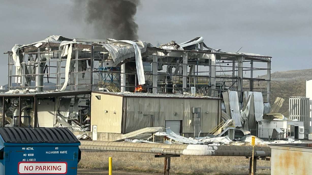 A Northrop Grumman building was destroyed by an explosion at a facility in Promontory, Box Elder County, Wednesday morning.