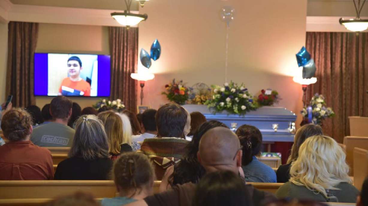 Dozens of people gathered to celebrate the life of Victor Perez at his public funeral on Tuesday.