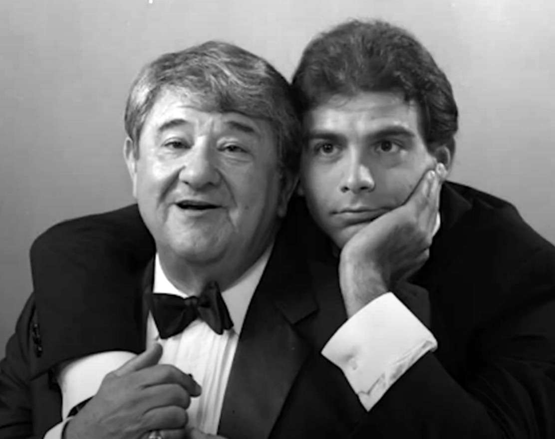 Sandy Hackett with his father, Buddy.