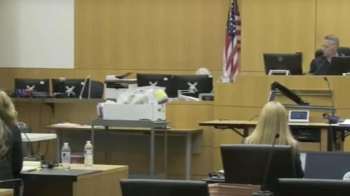 Lori Daybell and prosecutor Treena Kay talk to the judge about the next steps in Daybell's trial on charges alleging she conspired to murder her husband on Wednesday.