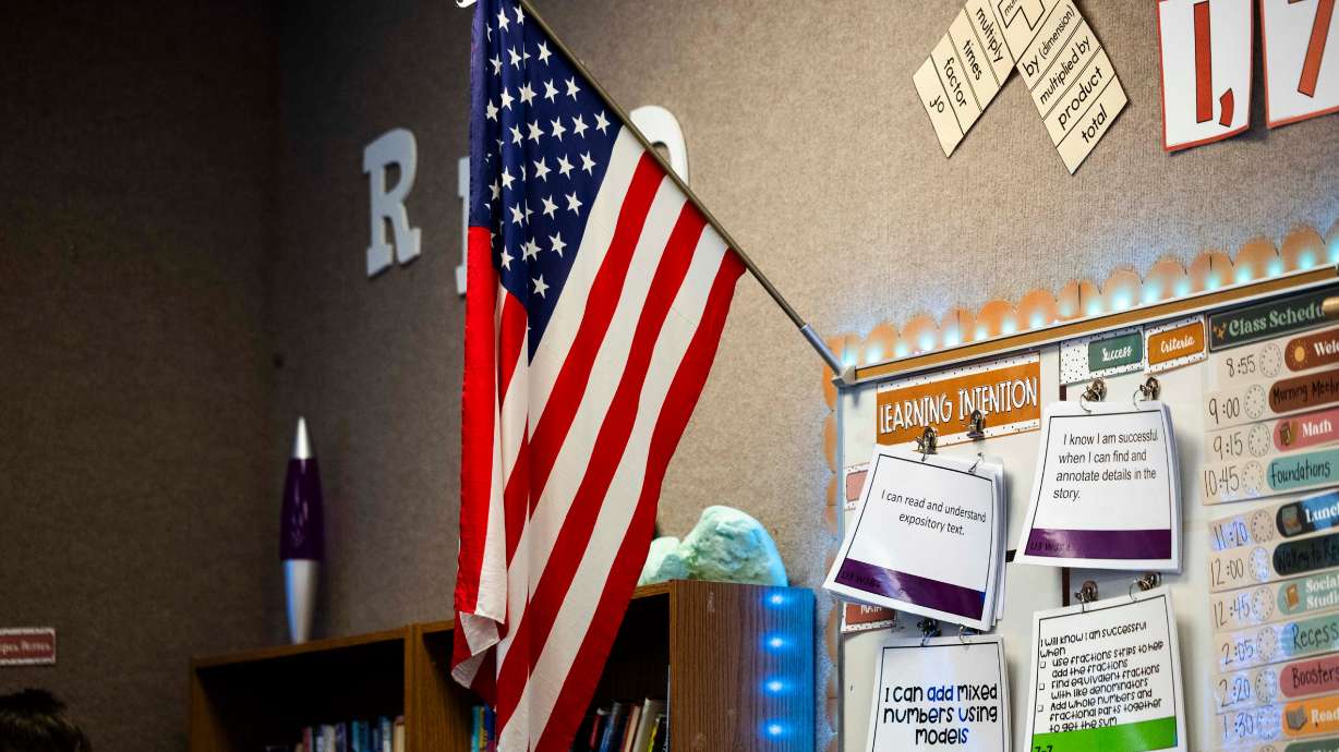 A majority of Utahns support a new state law banning the display of most flags by public school teachers and government entities, a poll finds.