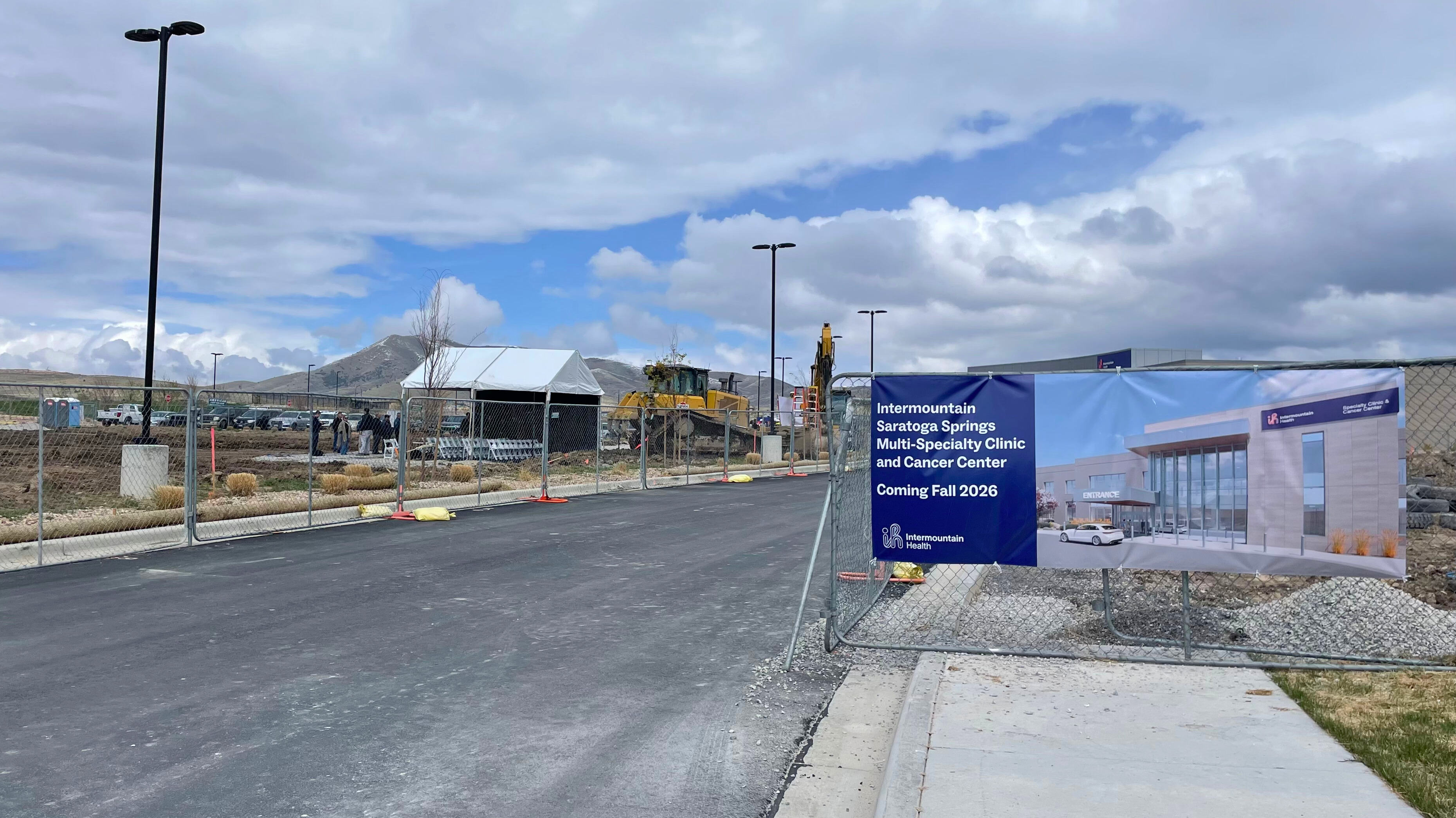 Construction on Intermountain Health's medical campus in Saratoga Springs. Officials broke ground on a new multispecialty clinic that will include a cancer center on Friday.
