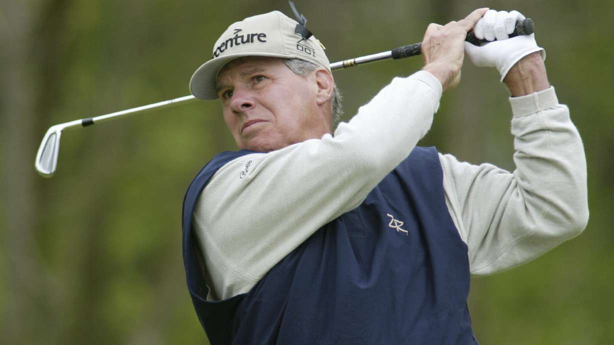 FILE - Jay Sigel watches his tee shot on the 12th hole during the second round of the Senior PGA Farmers Charity Classic, Saturday, May 25, 2002, in Ada, Mich.