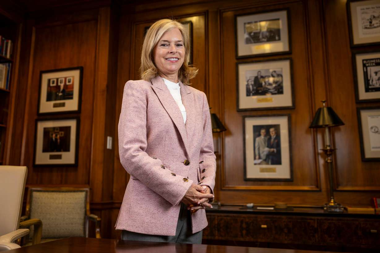 Lisa Eccles, COO and president of the George S. and Dolores Dore Eccles Foundation, poses for a portrait at the foundation’s offices in Salt Lake City on April 1.