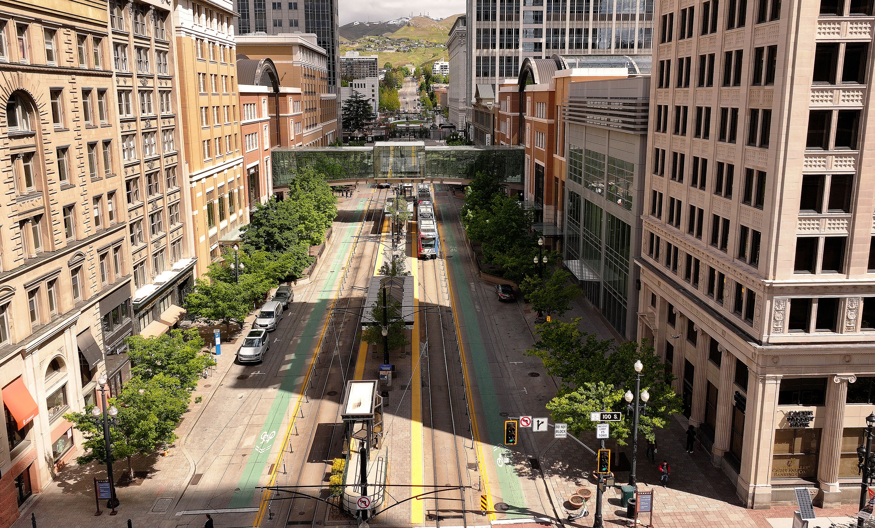 Main Street between the City Creek Mall in Salt Lake City on May 8, 2024. Salt Lake City officials said Monday they plan to turn four Main Street blocks into something different when "Open Streets" returns every weekend in June.