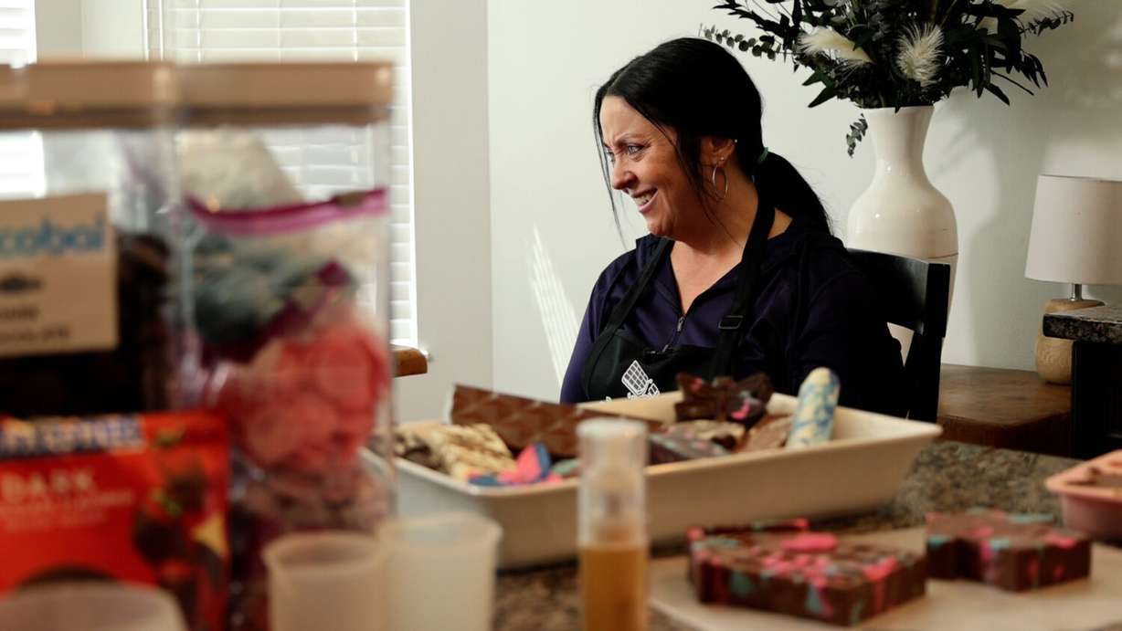Christine Rizzo-Thompson talks about the beginnings of her Dubai chocolate business, Chocobai, in North Ogden.