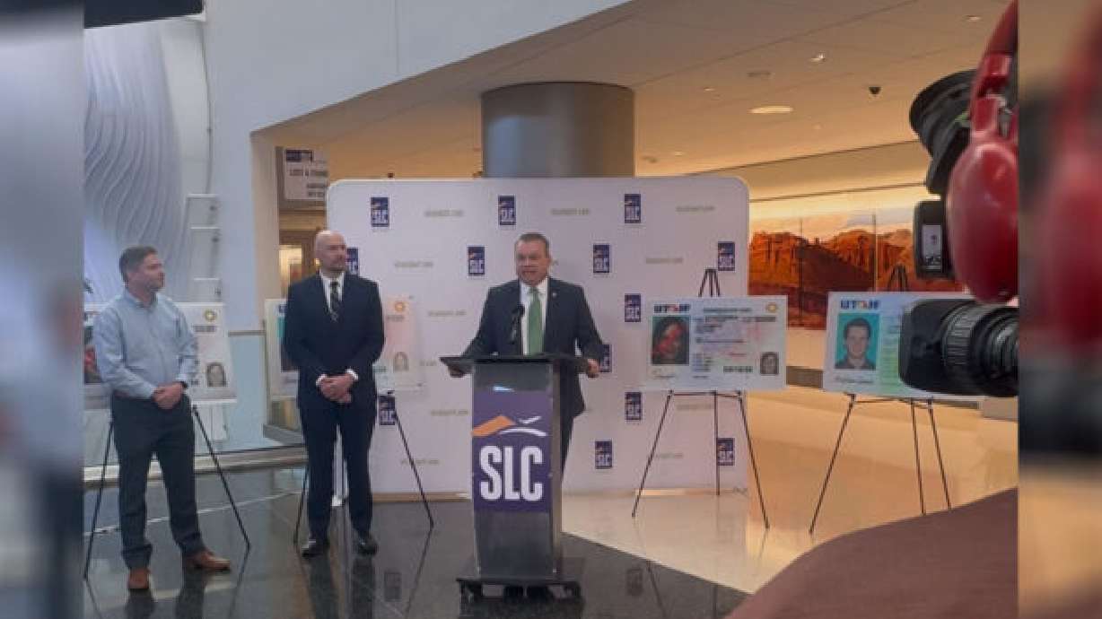 Utah TSA officials speak at Salt Lake City International Airport Tuesday about the upcoming REAL ID deadline. If you don't have an identification compliant with REAL ID, it may stop you from boarding a domestic flight.