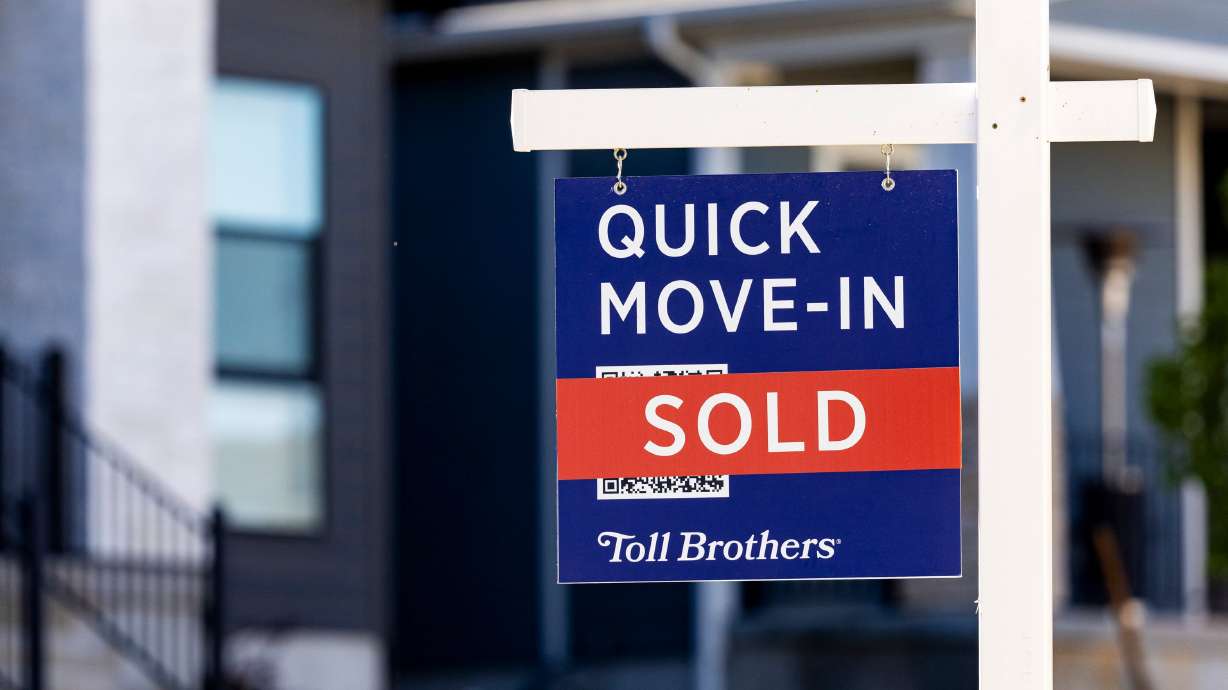 A “For Sale” sign in North Salt Lake on Sept. 25, 2024. A new analysis shows the pace of the increase in home prices in the U.S. is the slowest since December 2022.