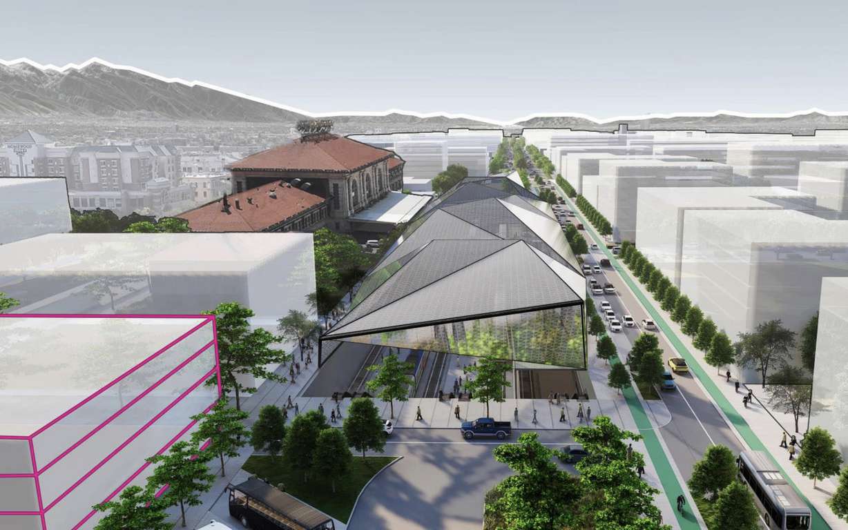 A rendering of what the Rio Grande District could look like with new development if a train box moving railroad lines underground is built.