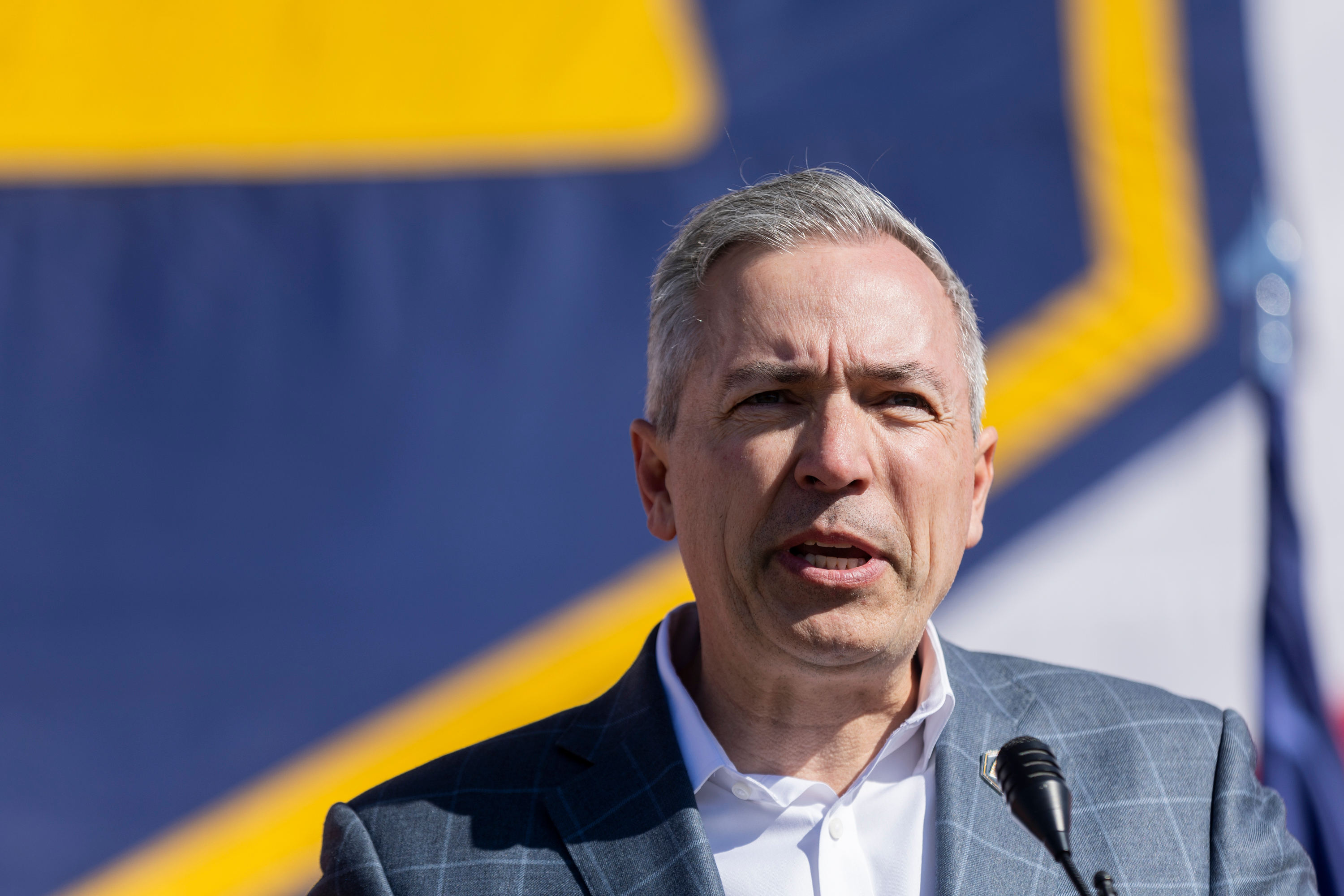 Sen. Daniel McCay, R-Riverton, speaks at the Capitol in Salt Lake City on March 9, 2024. McCay barely survived to advance to a primary in his reelection bid against state Rep. Doug Fiefia.
