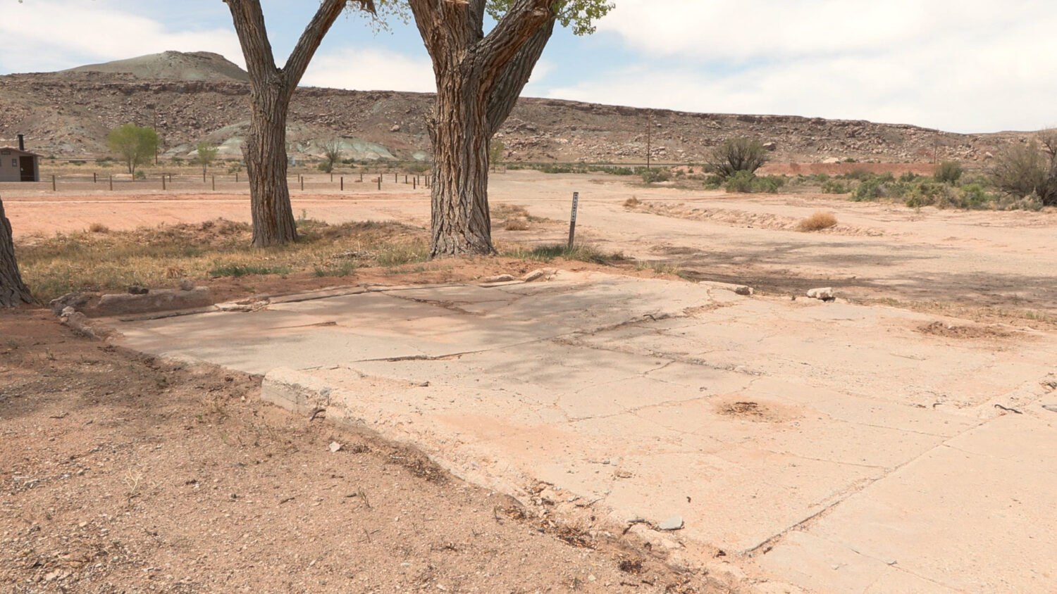 Slabs like these are all that remain of the Moab Isolation Center in Utahraptor State Park in Moab, shown Wednesday.