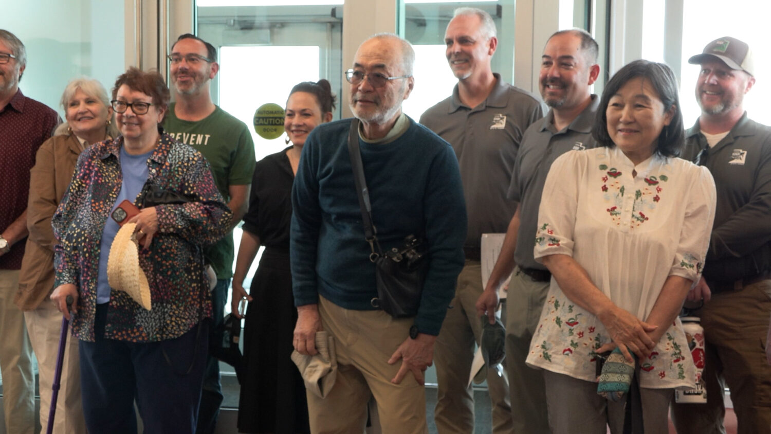 Haruo Kawate and his family visit the Utahraptor State Park on Wednesday in Moab. Land within the park was home to the Moab Isolation Center, a place where Japanese Americans deemed troublemakers were detained, including Kawate's father.