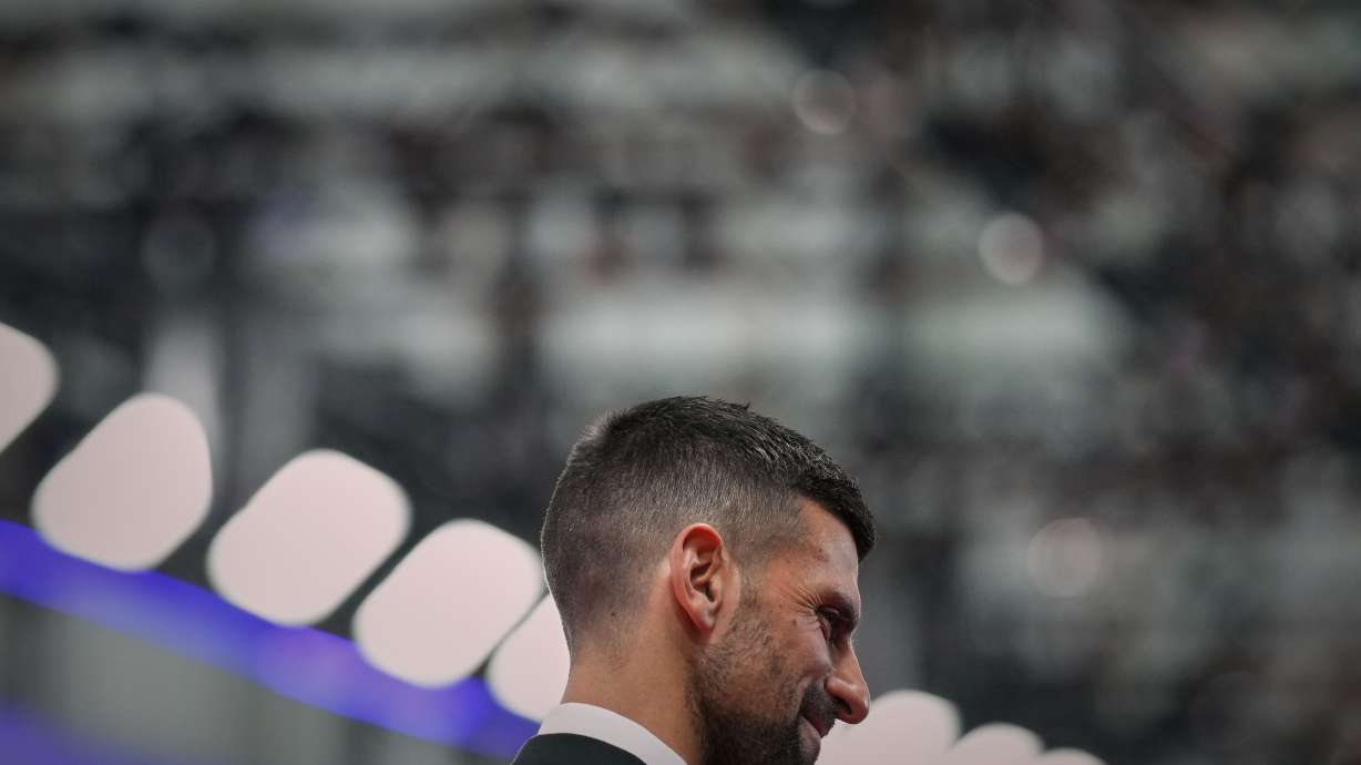 Novak Djokovic of Serbia, poses during the 2025 Laureus World Sports Awards in Madrid, Spain, Monday, April 21, 2025.