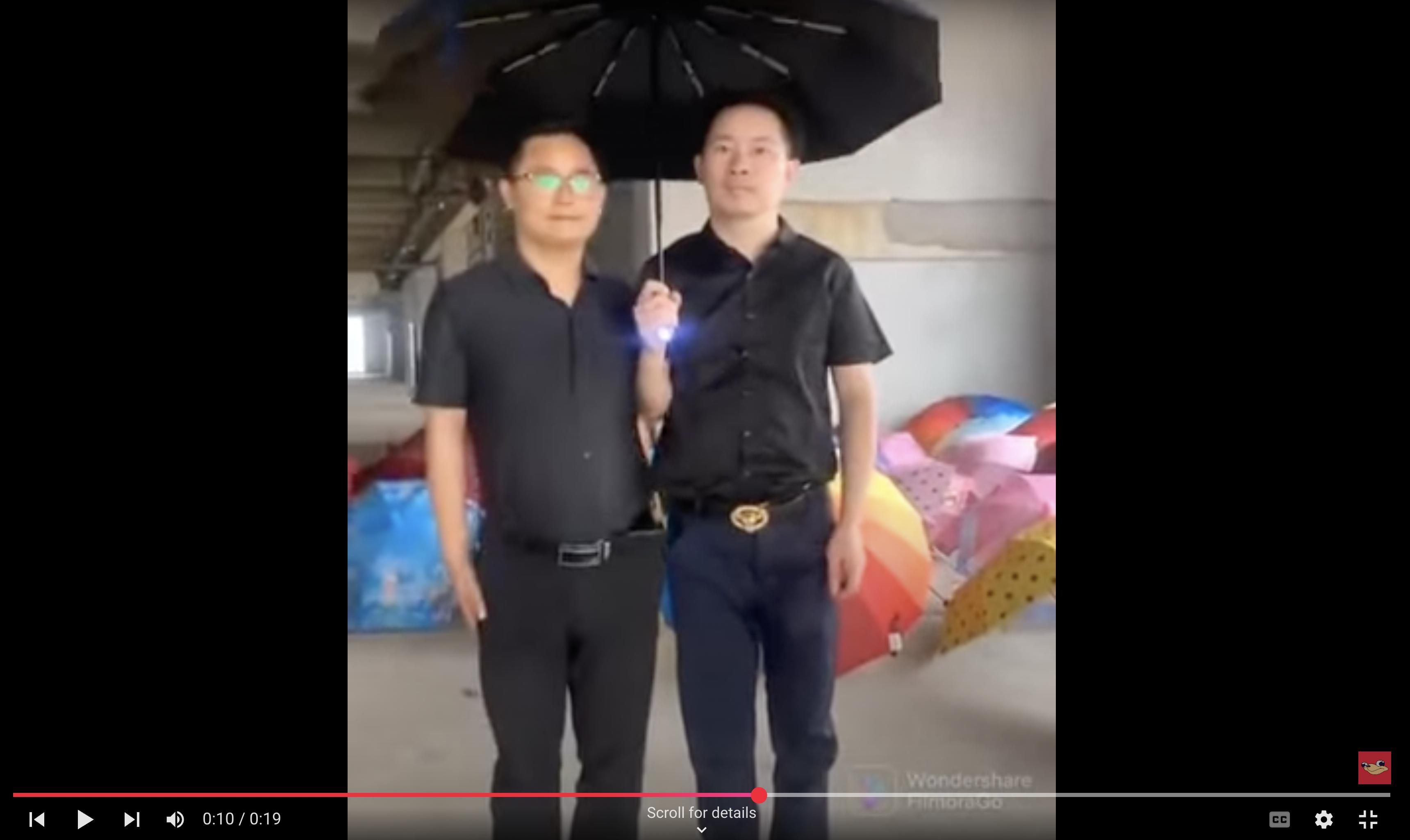 This Chinese umbrella salesman created a short, effective commercial for his umbrellas.