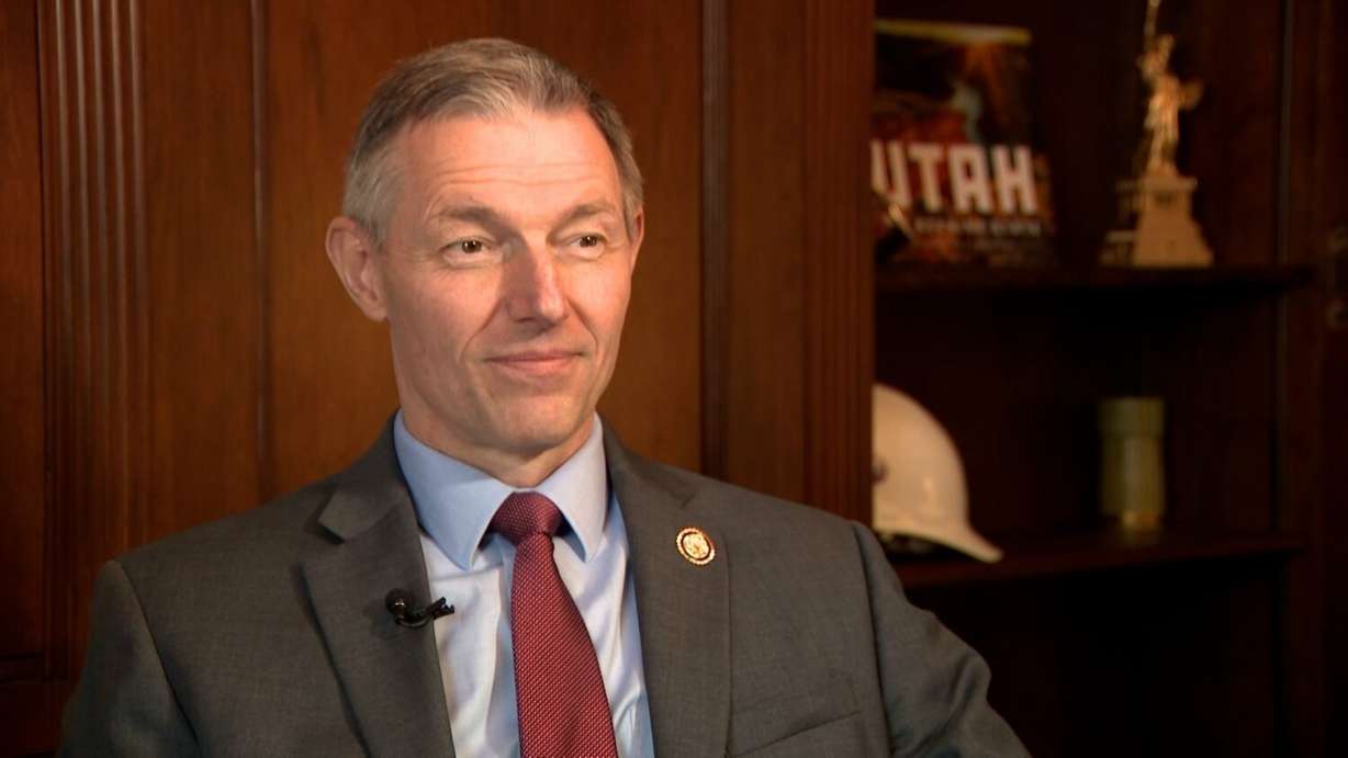 Rep. Mike Kennedy speaks with KSL-TV at his office in Washington, D.C., about immigration reform.
