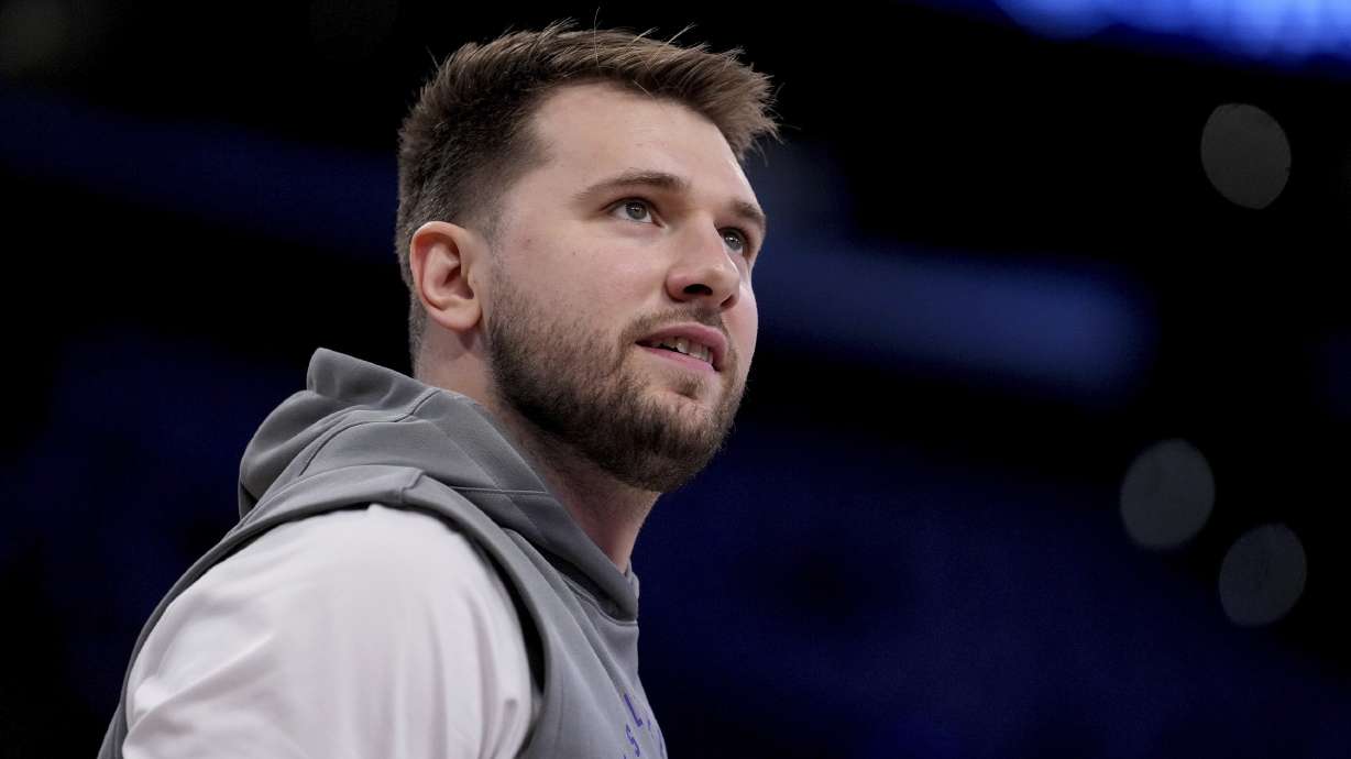 Los Angeles Lakers guard Luka Doncic warms up before Game 2 of an NBA first-round playoff series against the Minnesota Timberwolves in Los Angeles, Tuesday, April 22, 2025.