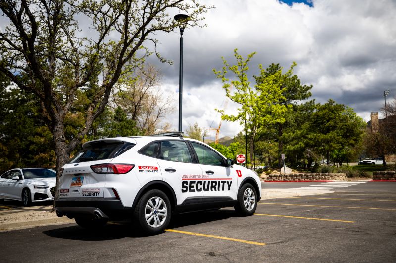 A University of Utah security vehicle is parked at the University of Utah in Salt Lake City on Monday. The University of Utah Department of Public Safety was busy in 2024, handling over 75,800 incidents. - Tess Crowley, Deseret News