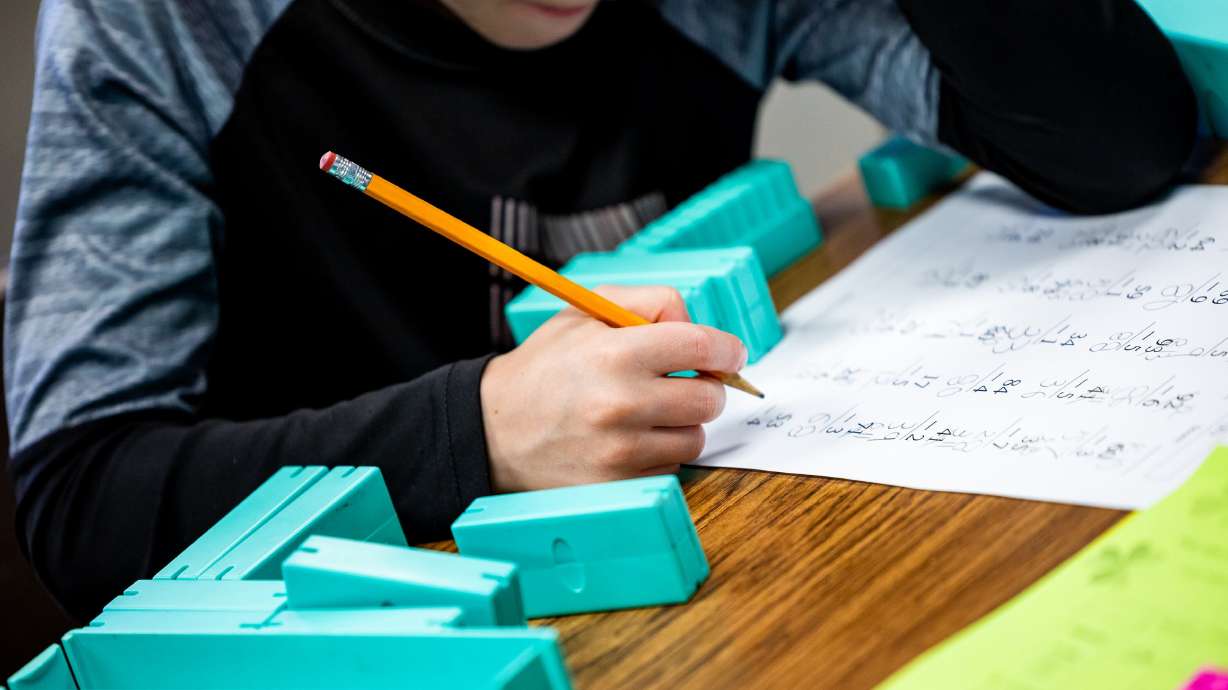Second graders work on math problems at Manti Elementary School in Manti on March 24. President Donald Trump's recent executive order calling to dismantle the Education Department has triggered both cheers and alarm.